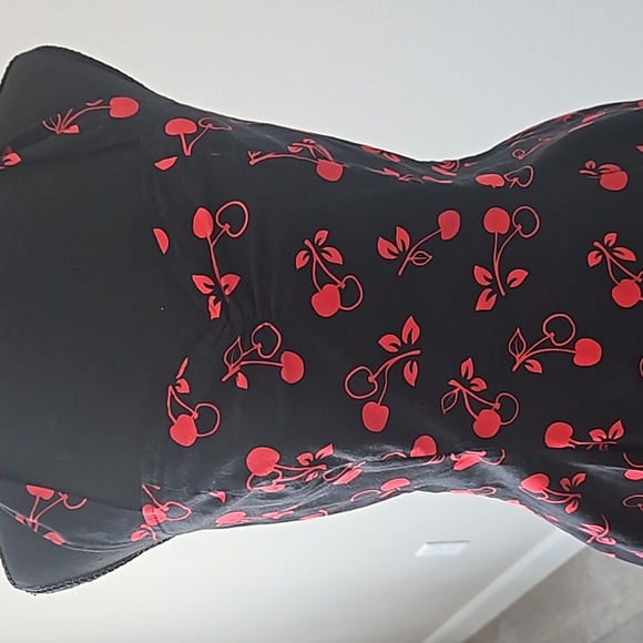 Vintage | Cherry 60s Style 100% Cotton Midi Dress | Womens Medium - Picture 2 of 8